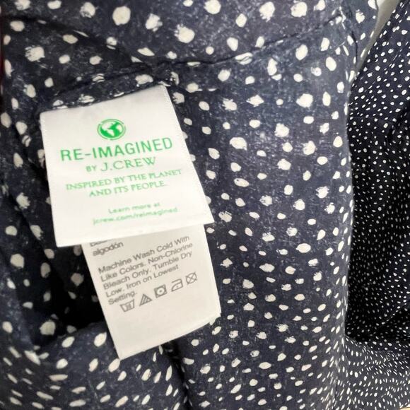 J. Crew Womens Maxi Dress Medium Navy Polka Dot Side Tie Beach Cover Up - Picture 8 of 12